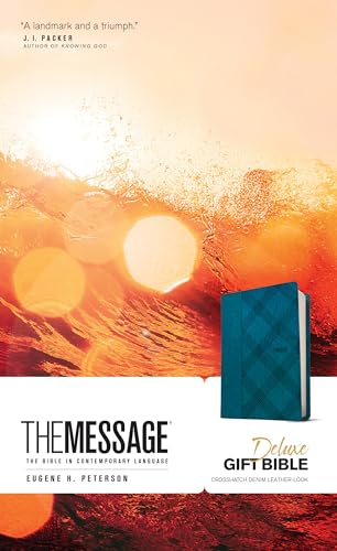 The Message Deluxe Gift Bible: The Bible in Contemporary Language: Crosshatch Denim, Leather-Look: The Bible in Contemporary Language von NavPress Publishing Group